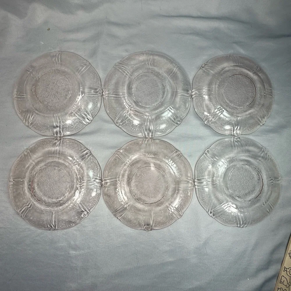 Pink Depression Glass Cup Saucer Set Of 6 Macbeth Evans American Sweetheart 12pc